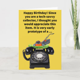 Funny Pun Mowable Phone Happy Birthday Karte