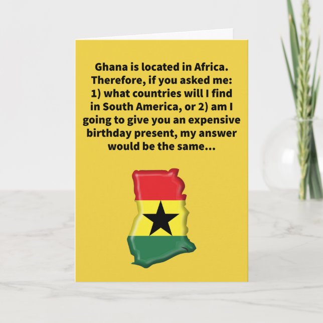 Funny Pun Not Ghana Happy Birthday Karte (Vorderseite)