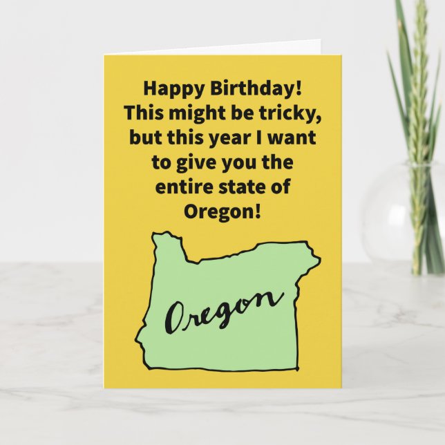 Funny Pun Oregon Donor Happy Birthday Karte (Vorderseite)