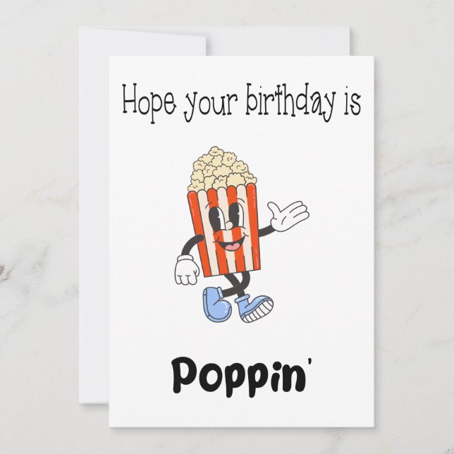 Funny Pun Popcorn Carte d'anniversaire (Devant)