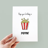 Funny Pun Popcorn Carte d'anniversaire