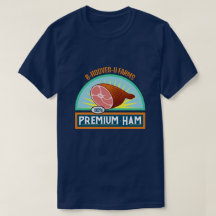 Funny Pun "Premium Ham" Navy T - Shirt