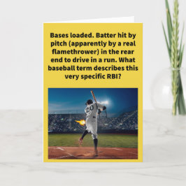 Funny Pun Run im Baseball Gruß stürzt Karte