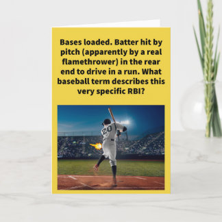 Funny Pun Run im Baseball Gruß stürzt Karte