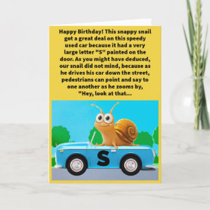 Funny Pun S Car Go Happy Birthday Karte