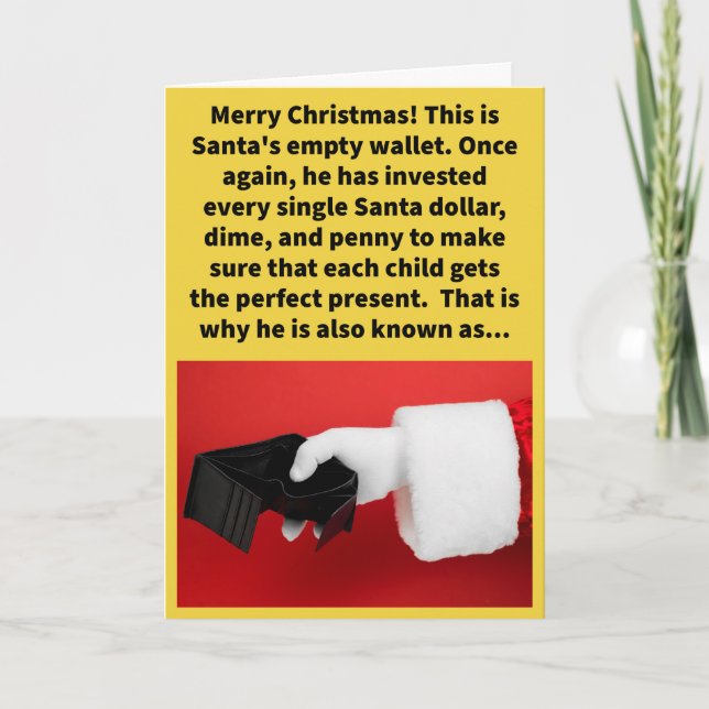 Funny Pun Saint Nickel-lose frohe Weihnachten Karte (Vorderseite)