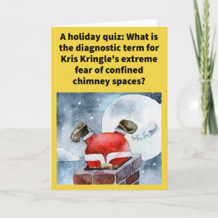 Funny Pun Santaclaustrophobia Frohe Weihnachten Karte
