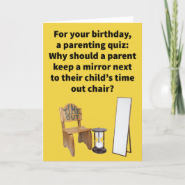Funny Pun Time Out Chair Happy Birthday Karte