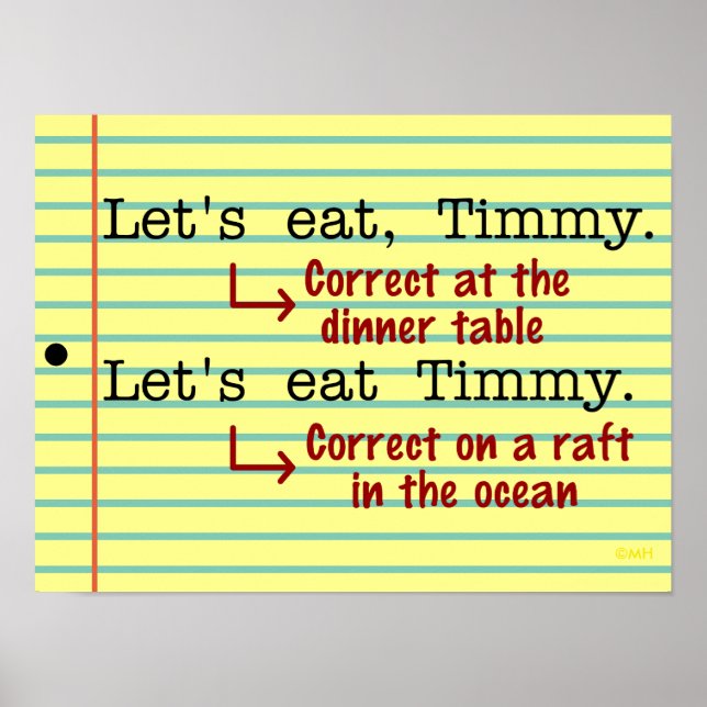 Funny Punctuation Grammar English Teacher Class Poster (Vorne)