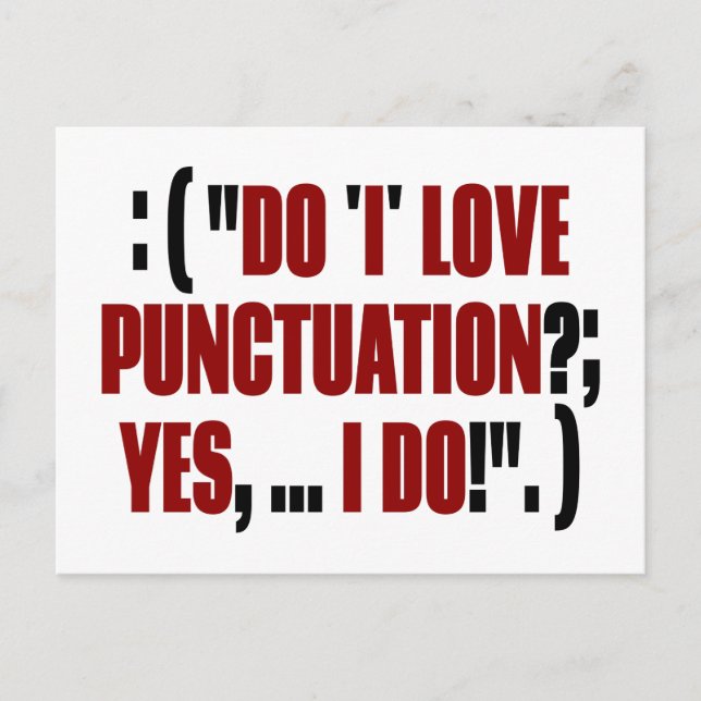Funny Punctuation Proading Postkarte (Vorderseite)