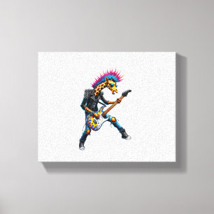 Funny Punk Giraffe, Rock'n Roll Goth Giraffe, Guit Leinwanddruck