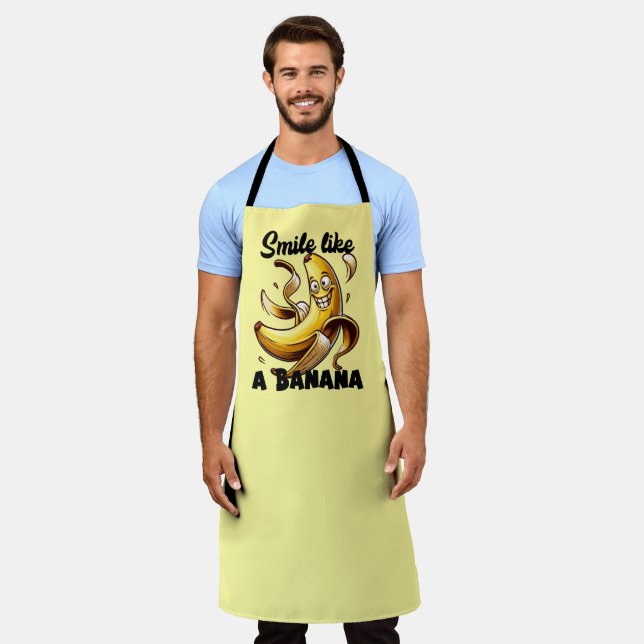 Funny punny Banane Lächeln Kunst Schürze (Getragen)