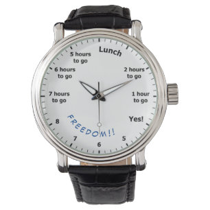Funny Pupil Student 9 bis 4 Schulstunden Countdown Armbanduhr