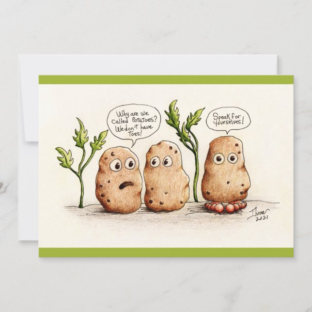 Funny Puppe Kartoffeln Flat Card (Vorderseite)