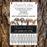 Funny Puppy Dog Walker Sitter Schwarz-weiß Tearoff Flyer<br><div class="desc">Ich kann mir vorstellen, wie konkurrenzfähig es draußen in der Welt des Hundes ist, der läuft/sitzt. Deshalb ist es umso wichtiger, eine berufliche Marke und ein Marketing zu haben. Meine Tränentrainer sind ideal für Hundeschlittengänger, Hundesitter, Haustierdienste, Hundetrainer, stationäre Tierpflege und Hundehunde-Boutiquen. Diese Flyer sind mit bezaubernden Aquarellbildern verschiedener Hunderassen versehen,...</div>