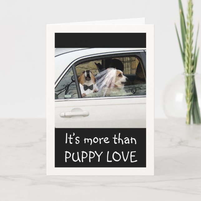 Funny Puppy Liebe für Husband mit Corgi Couple Karte (Vorderseite)