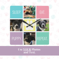 Funny Puppy Sleep essen Wiederholung Hund Lover Pa