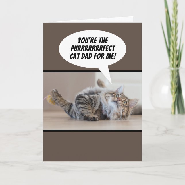 Funny Purfect Cat Vater von einer Katze am Vaterta Karte (Vorderseite)