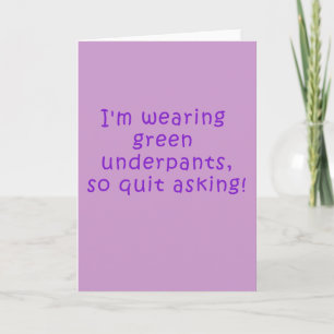 Funny Purple St. Patrick's Day T-Shirt Karte