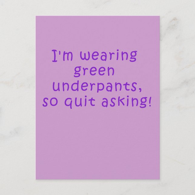 Funny Purple St. Patrick's Day T-Shirt Postkarte (Vorderseite)