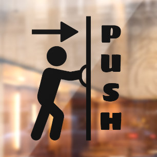 Funny Push Stickman Glass Door Fenster Klammern Ze Fensteraufkleber