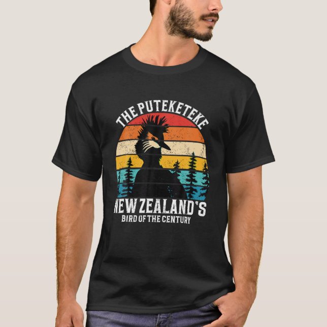 Funny Puteketeke Neuseelands Vogel des Jahrhundert T-Shirt (Vorderseite)