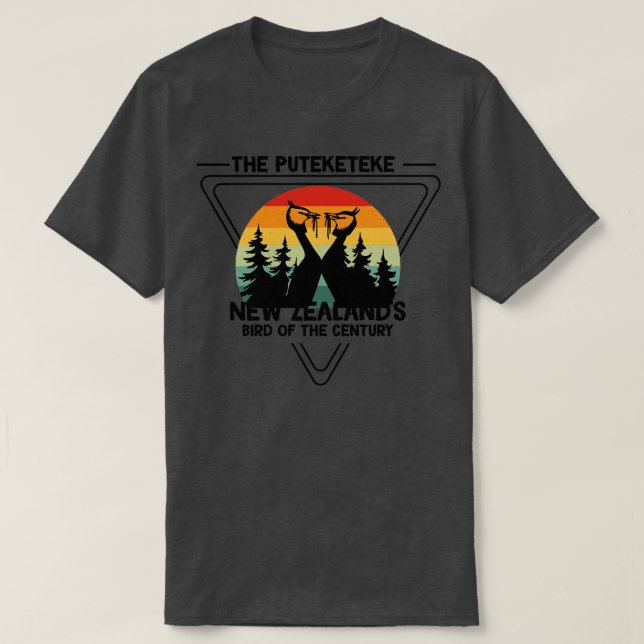 Funny Puteketeke New Zealands Bird des Jahrhundert T-Shirt (Design vorne)
