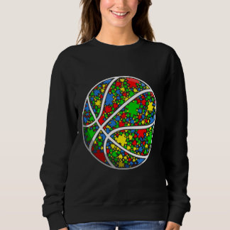 Funny Puzzle Basketball Autismus Bewusstsein Männe Sweatshirt
