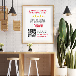 Funny QR Code Verlasse eine Review einzigartig mod Poster