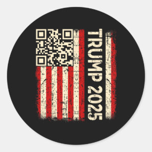 Funny Qr Donald Trump tanzt 4745 Code Video Runder Aufkleber