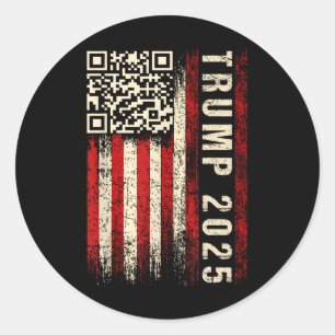 Funny Qr Donald Trump tanzt 4745 Code Video Runder Aufkleber
