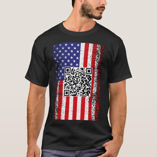 Funny Qr Präsident Trump Code Dance T-Shirt (Vorderseite)