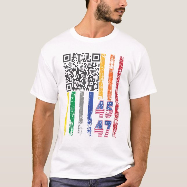 Funny QR Präsident Trump Dance Code T-Shirt (Vorderseite)