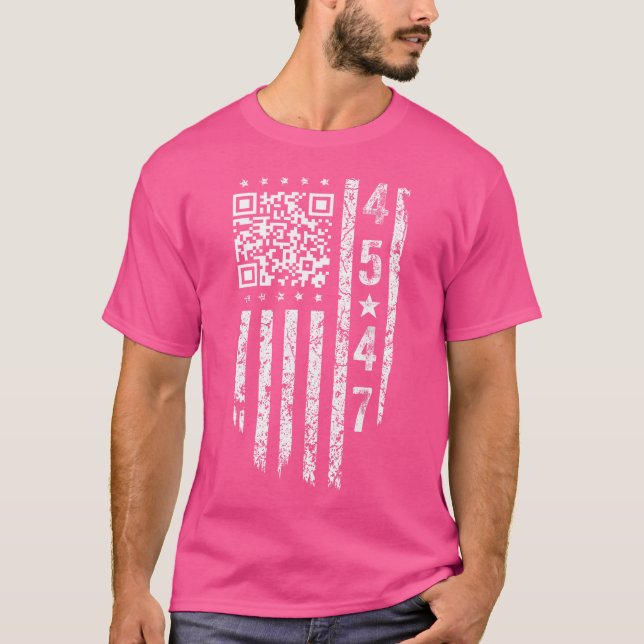 Funny Qr Präsident Trump Tance Code T-Shirt (Vorderseite)