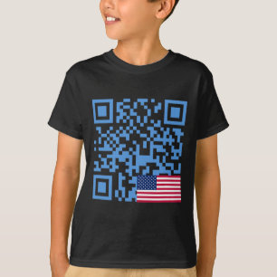 Funny Qr Präsident Trump Tance Code Usa Flag T-Shirt
