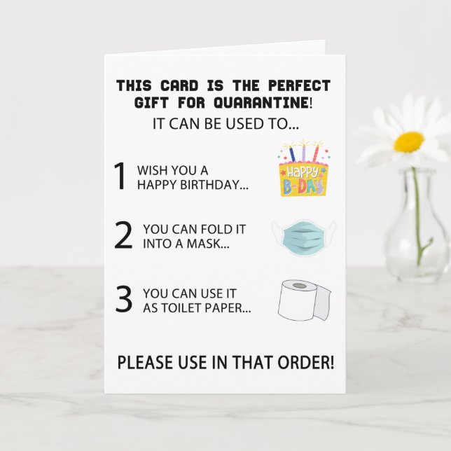 Funny Quarantine Birthday Karte (Kleine Pflanze)