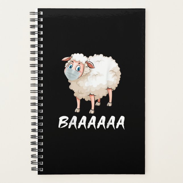Funny Quarantine | Maske Sheep Trendy Geschenke Planer (Vorderseite)
