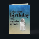 Funny "Quart of Margaritas" Geburtstag Karte<br><div class="desc">Die lustige Geburtstagskarte "Quart of Margaritas". Blau und olivgrün Oblon Aquarellgrunge Hintergrund.</div>