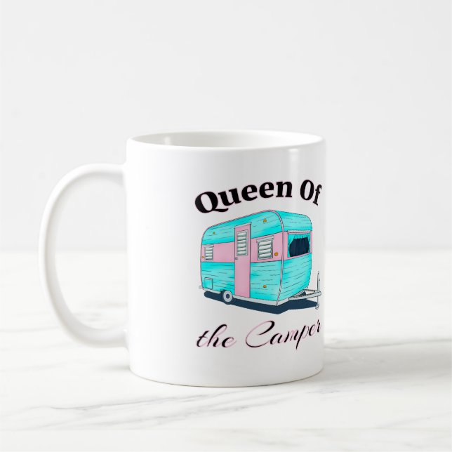Funny Queen of the Camper RV Kaffeetasse (Links)
