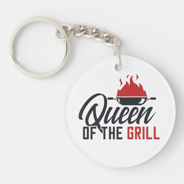 Funny Queen of the Grill GRILLEN Party Geschenk Sc Schlüsselanhänger (Vorderseite)