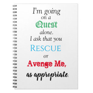 Funny Quest Notebook Notizblock