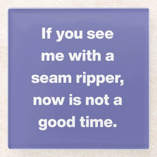 Funny Quilter Problems Zitat Lila Glasuntersetzer (Vorderseite)