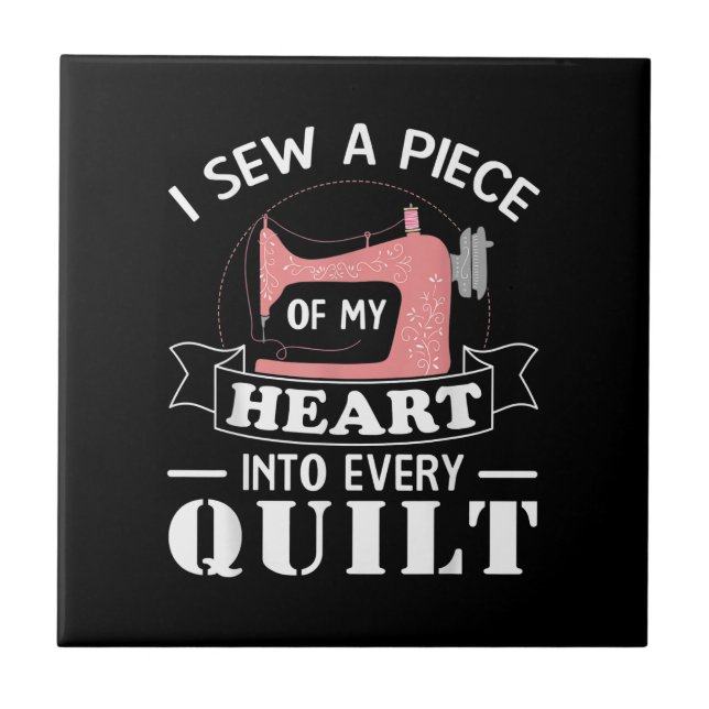 Funny Quilters Geschenke Fliese (Vorderseite)