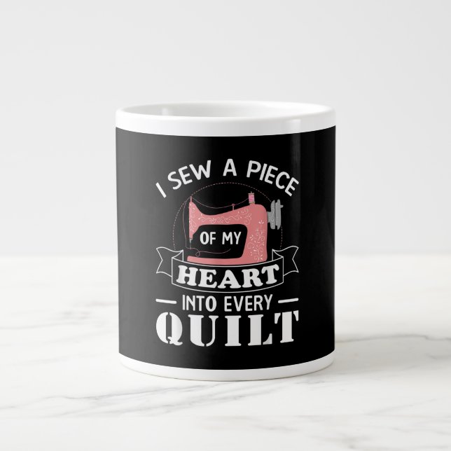 Funny Quilters Geschenke Jumbo-Tasse (Vorderseite)