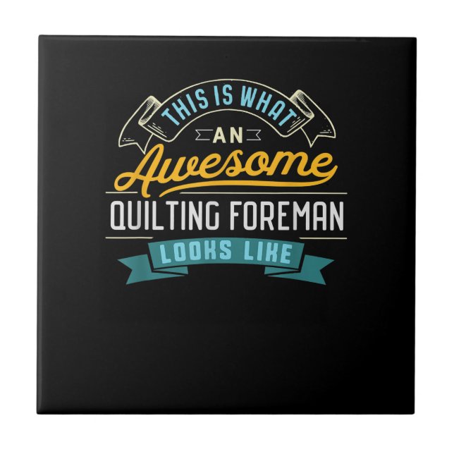 Funny Quilting Eman Phantastisch Job Beruf Fliese (Vorderseite)