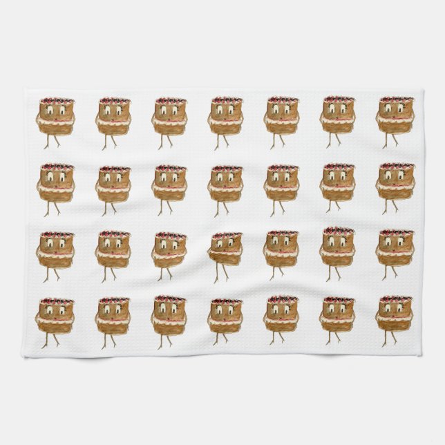 Funny Quirky Black Forest Gateau Chocolate Cake Handtuch (Horizontal)