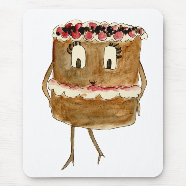 Funny Quirky Black Forest Gateau Chocolate Cake Mousepad (Vorne)