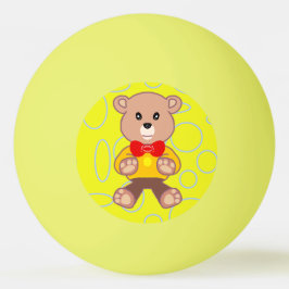 Funny Quirky Niedlich Bowtie Bär YellowPing Pong B Tischtennisball