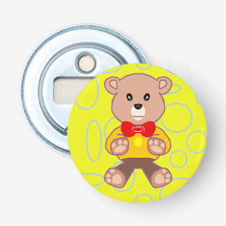 Funny Quirky Niedlich BowtieBear Button Flaschenöf Flaschenöffner