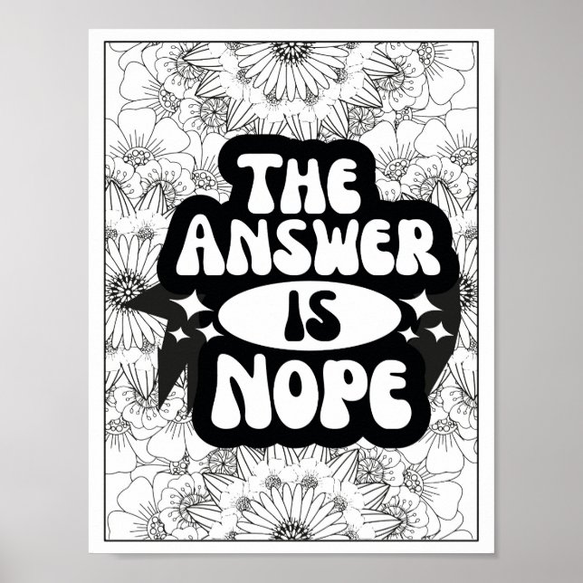 Funny Quote Adult Coloring Poster (Vorne)